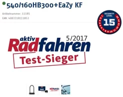 Abus Granit X-Plus 540/160HB300 Verrouillage En U + Support KF EaZy 9 Abus Granit X-Plus 540/160HB300 Verrouillage En U + Support KF EaZy -Abus Boutique 20015953 Testsieger Logo und Sicherheitsstufe Logo